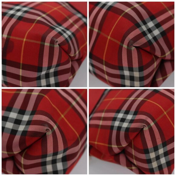 BURBERRY Nova Check Hand Bag Nylon Red Auth ti2831 - Picture 16 of 16